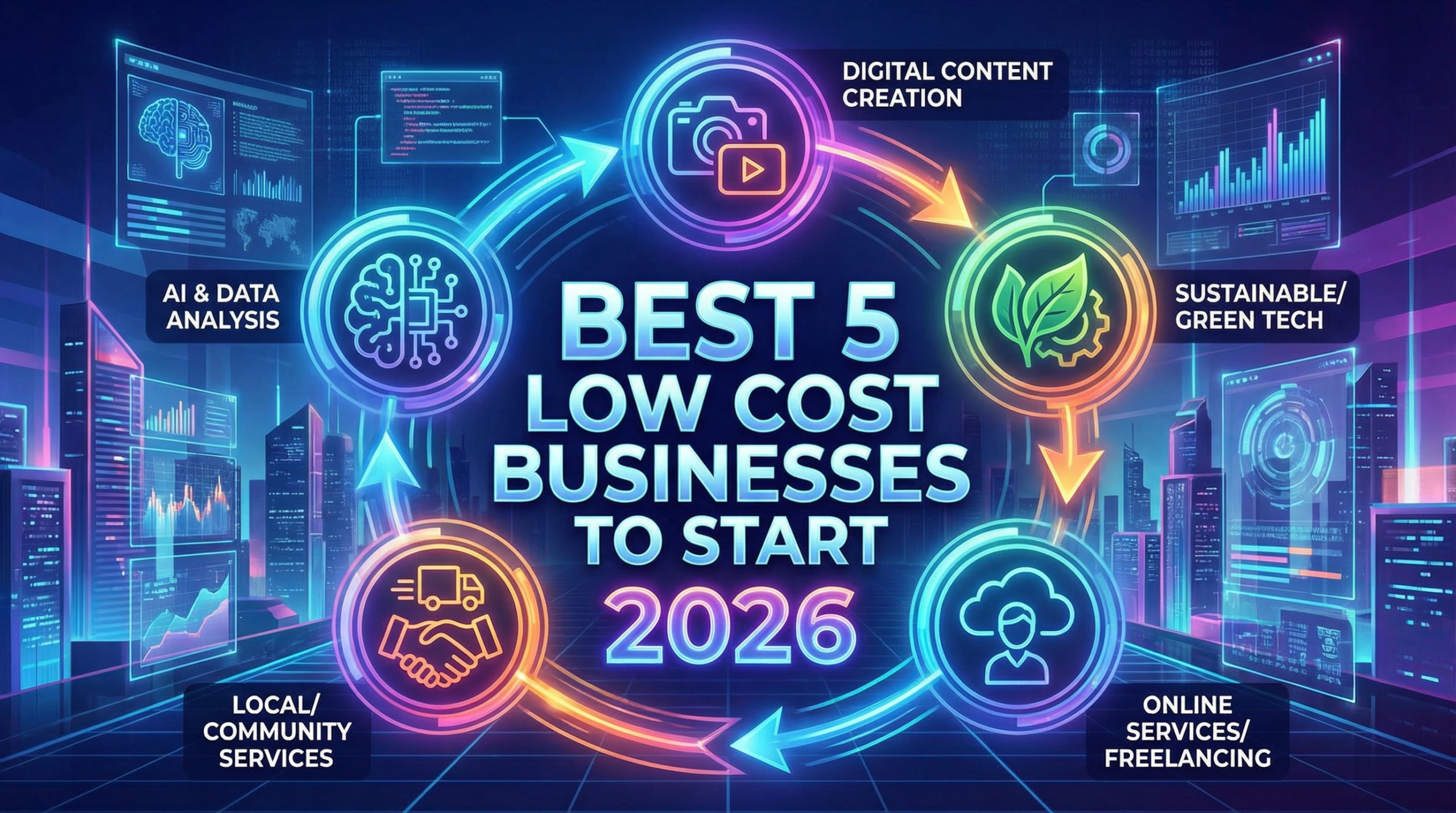 best 5 low cost businesses to start 2026